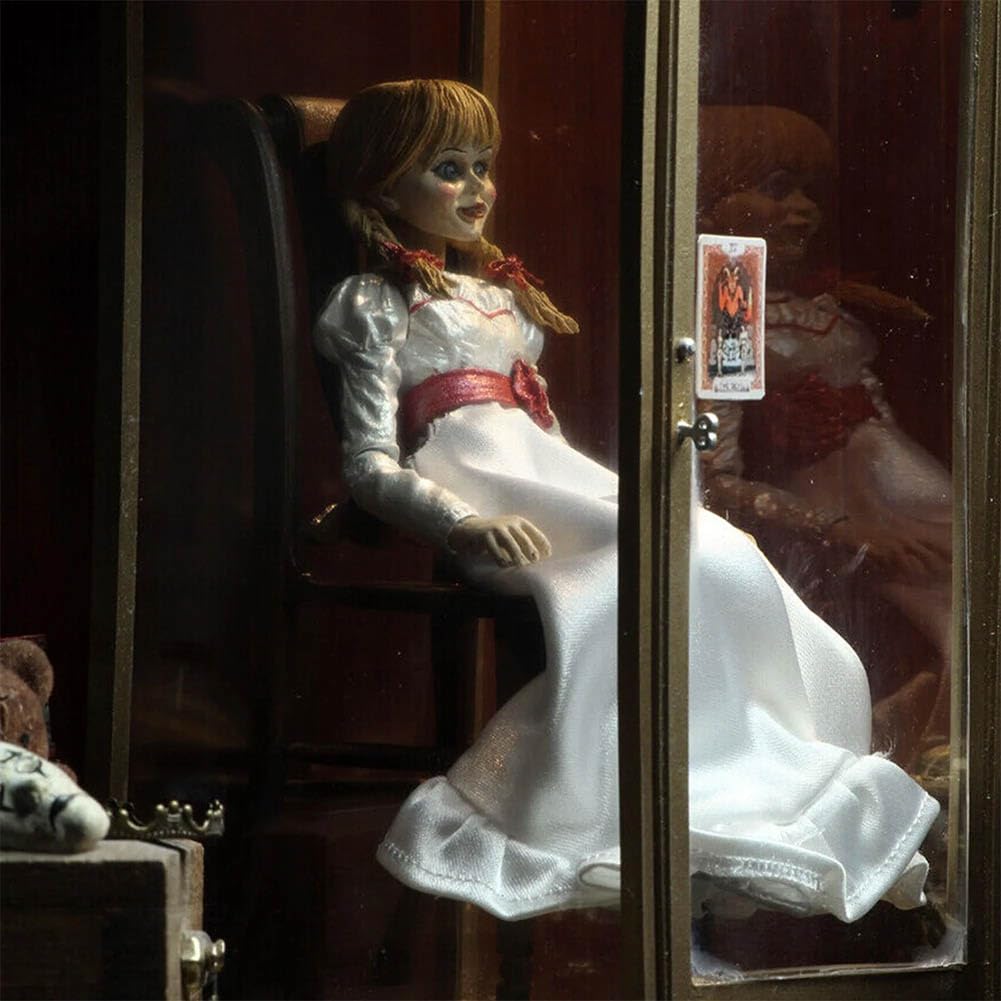 Zhongkaihua Figura de acción Ultimate Annabelle de 13 cm, modelo de terror con vitrina, decoración de escritorio para el hogar de Halloween y regalo coleccionable