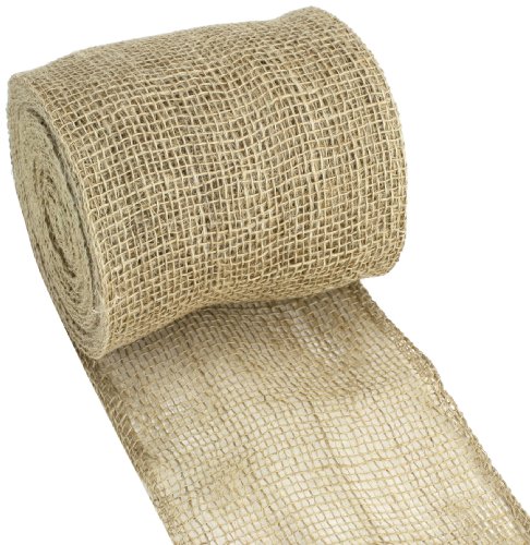 Kel-Toy Jute Burlap Ribbon Roll, 6-Inch by 10-Yard, Natural