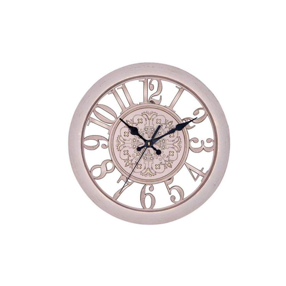 KRXSOBNV wall clock, Wall Clock 11 Inch European Retro Round Silent Quartz for Home Office Decoration(Pink)