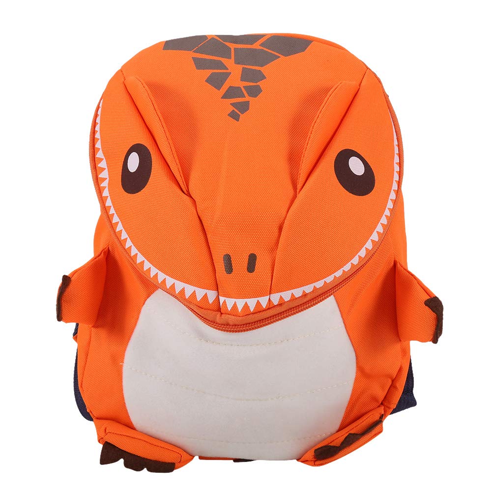 3D Toddler Dinosaur Backpack Cartoon Kindergarten Small Lightweight School Backpack for Boys and Girls(Orange)