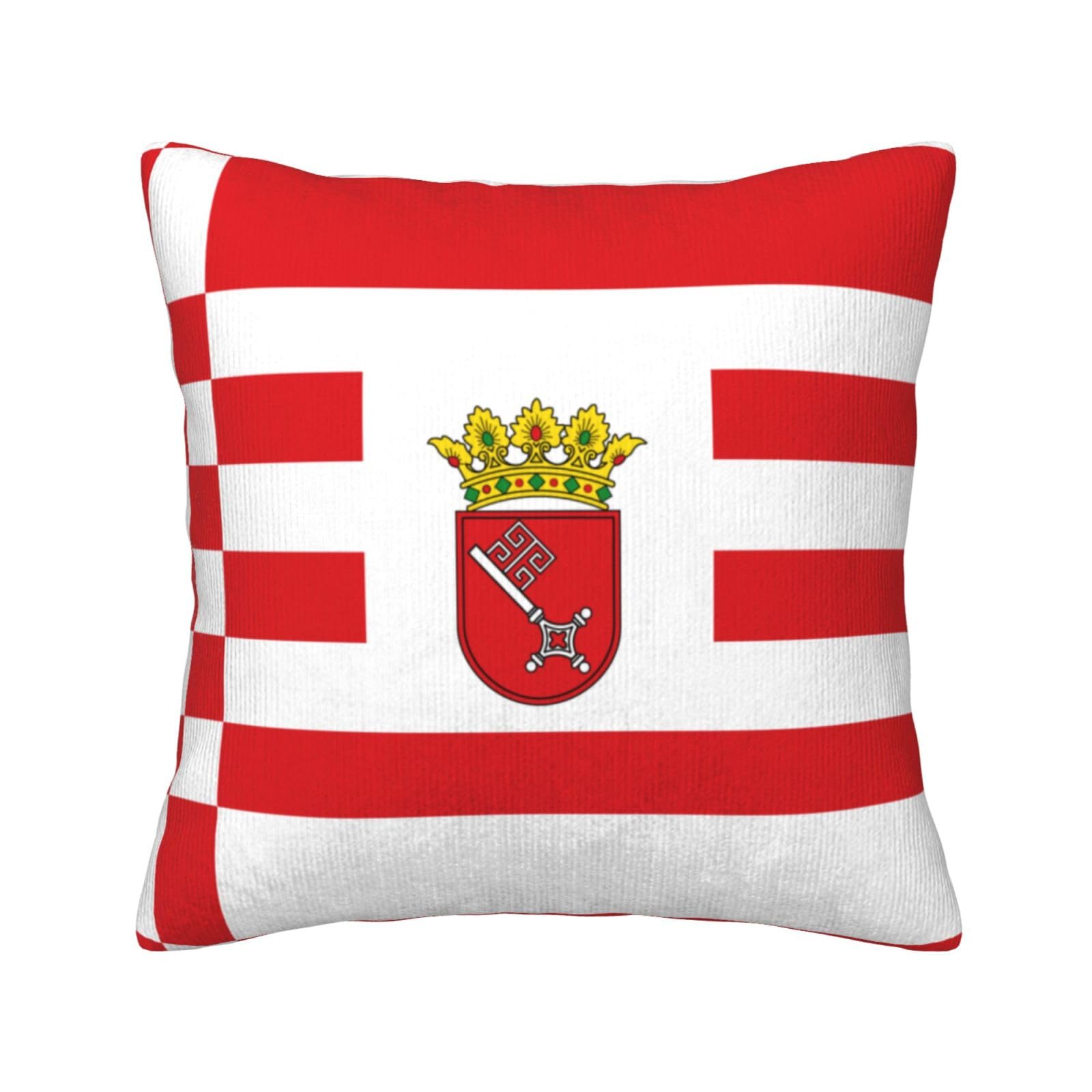 HGIUYDRD Bremen banner Print Corduroy Throw Pillow with Invisible Zipper Closure for Living Room, Couch and Bed