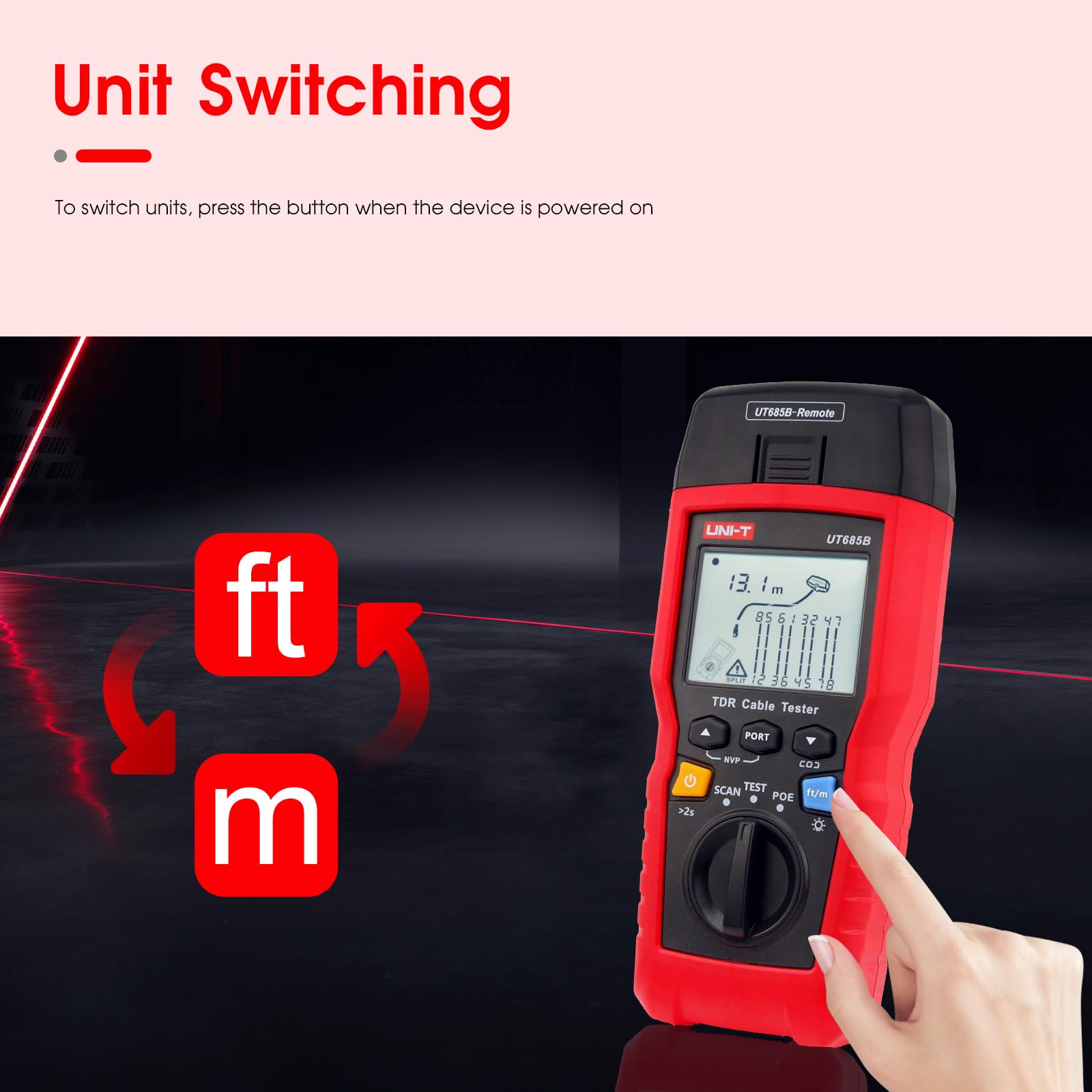 UNI-T TDR UT685B Netzwerkkabel-Tester, Finder, LAN-Tester, RJ45, RJ11, Line Finder