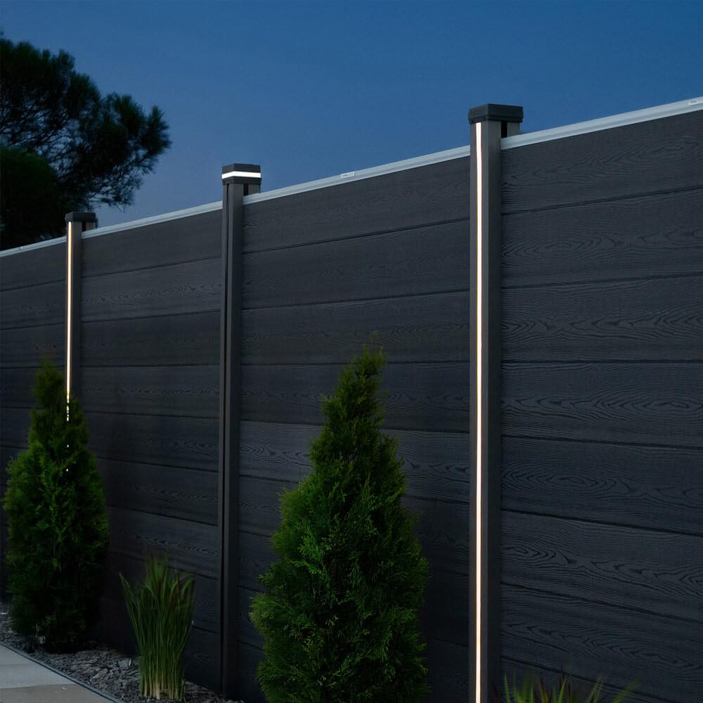 Home Deluxe Nutleiste mit Solar LED Beleuchtung DINA Deluxe - Menge: 4 | LED Nutleiste Gummi, Gummi Nutleiste mit LED, Flexible Nutleiste LED