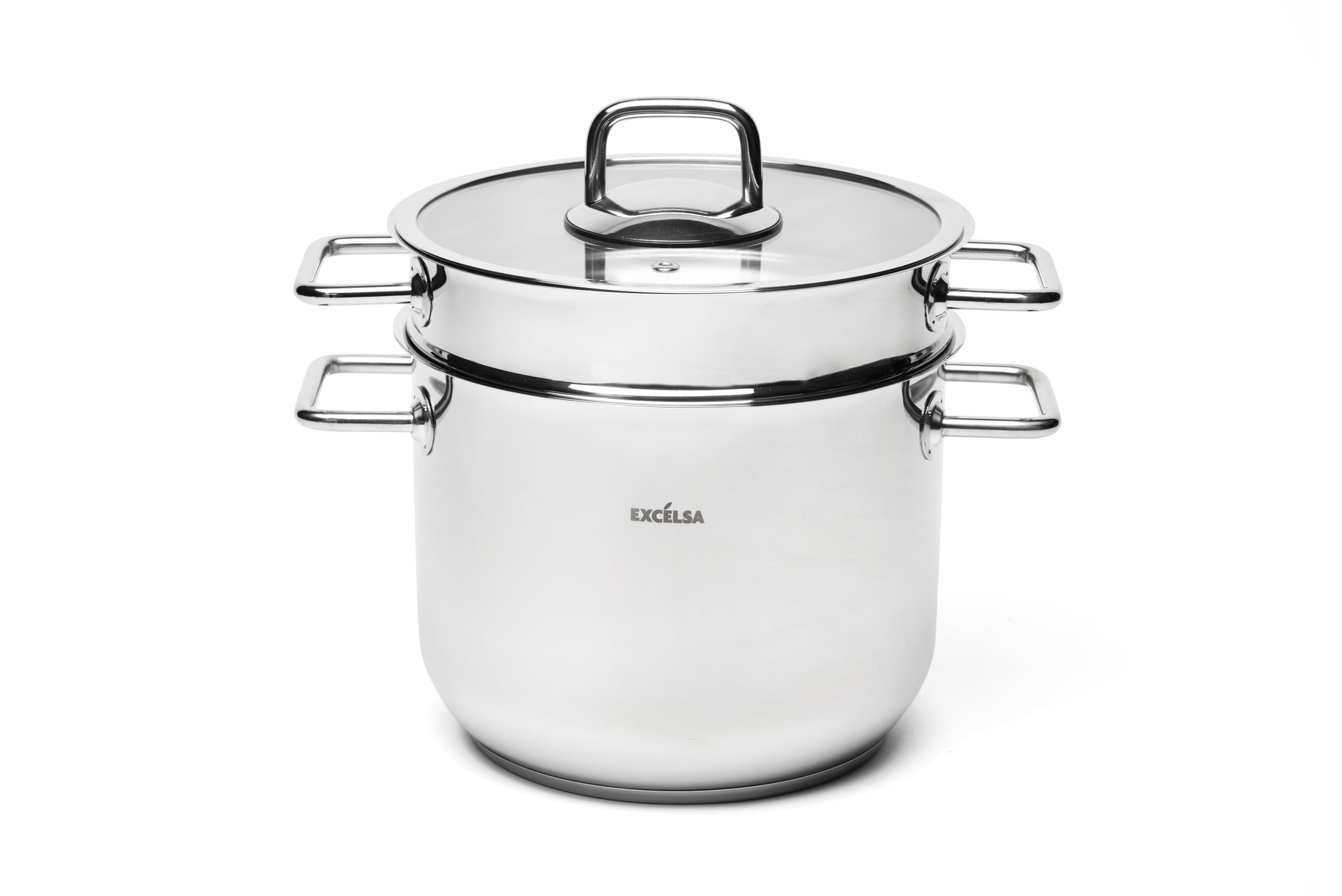 Excelsa Le Grand Chef zestaw garnków ze stali nierdzewnej 18/10, 10 sztuk, z zapiekankami, garnkiem, parownicą i pokrywkami