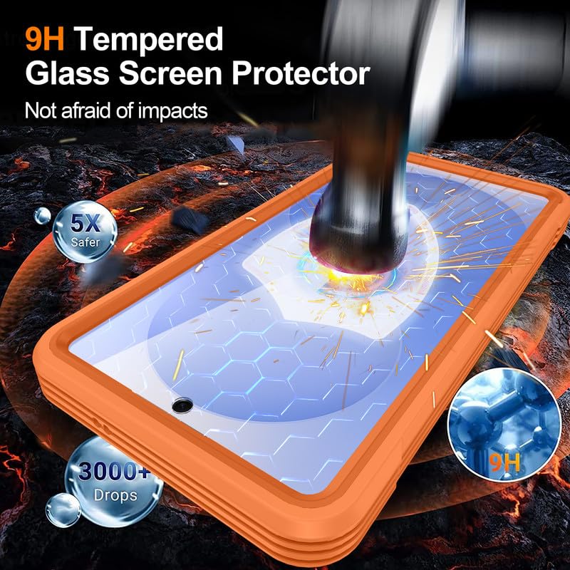 Image of LuxuryKase Shockproof Front & Back Cover for Samsung Galaxy S26 with Full Body Protection | Strong Grip | Camera & Screen Guard | Wireless Charging Support | Durable TPU+PC Design - Orange