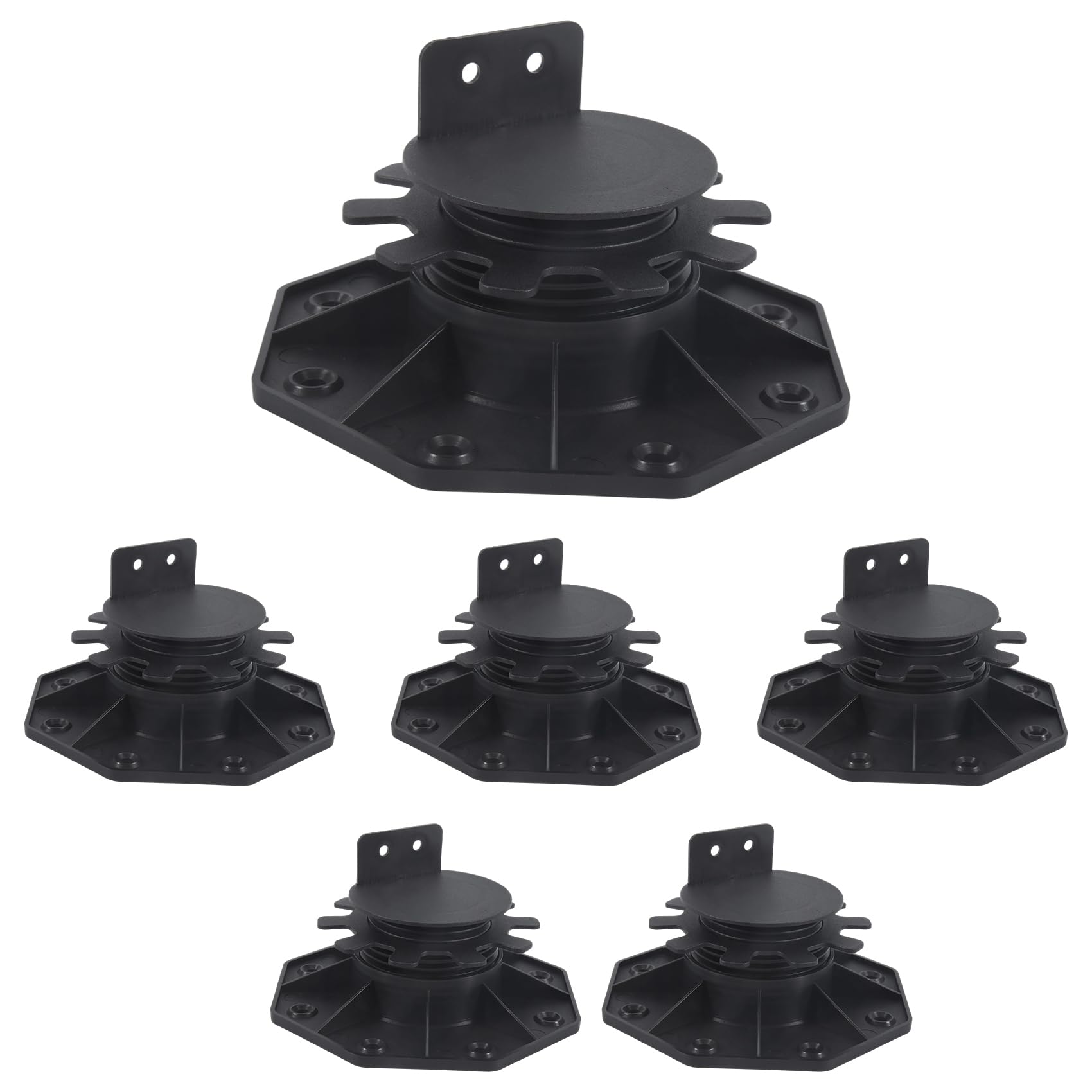 Vymlo 6 Pcs Joist Support Pedestals, Adjustable Decking & Flooring Support Pedestal for Deck, Timber Base
