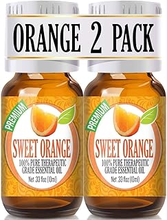 Healing Solutions - (2 Pack) Sweet Orange Essential Oil - Pure Orange Essential Oil for Diffuser, Skin Therapeutic Grade -...