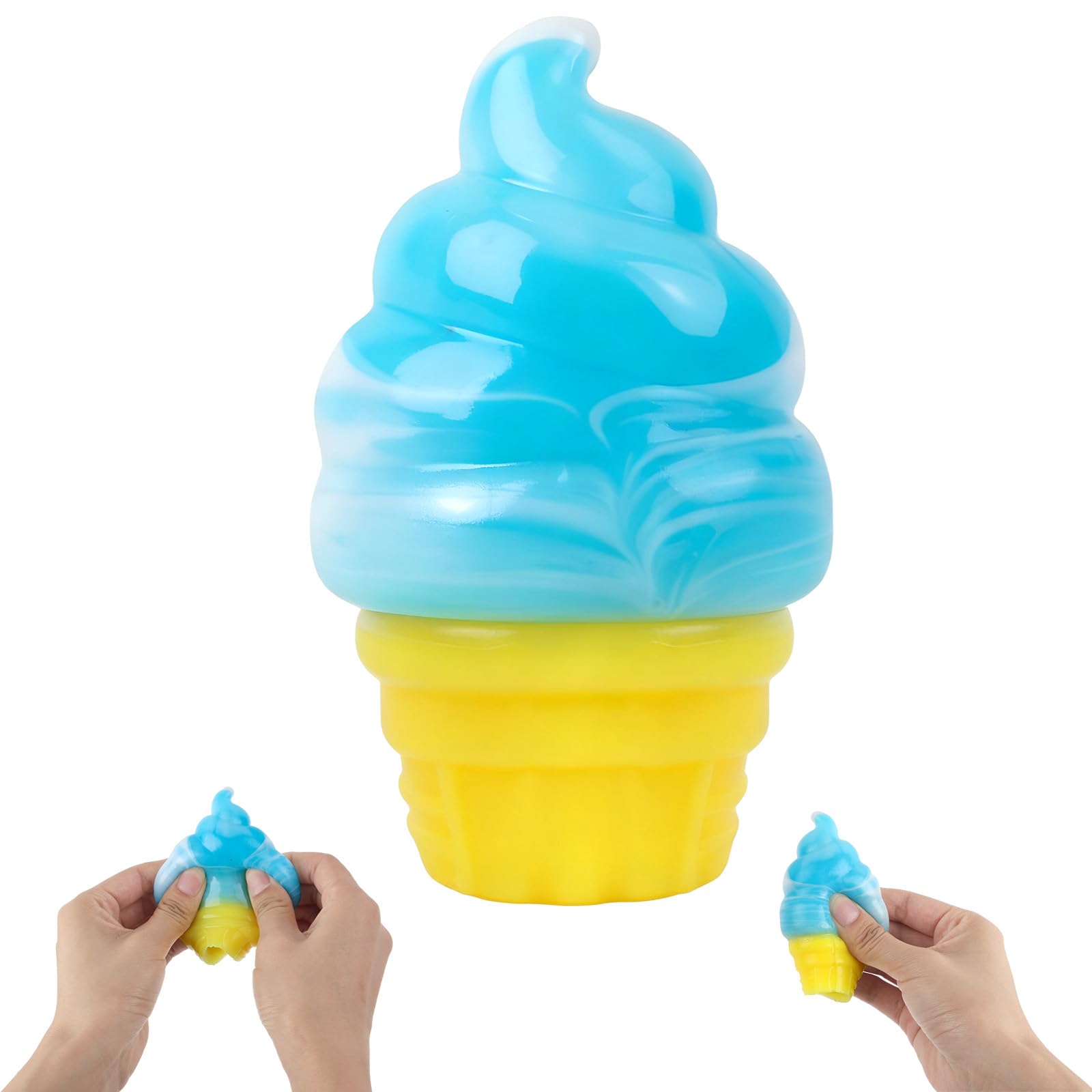 Blue Ice Cream Squishy Stress Relief Toys, Cute Fidget Toys Squishies