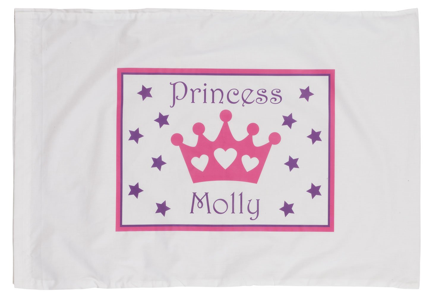 Custom Princess Crown Pillowcase, Standard Size, Kids Bedroom Décor