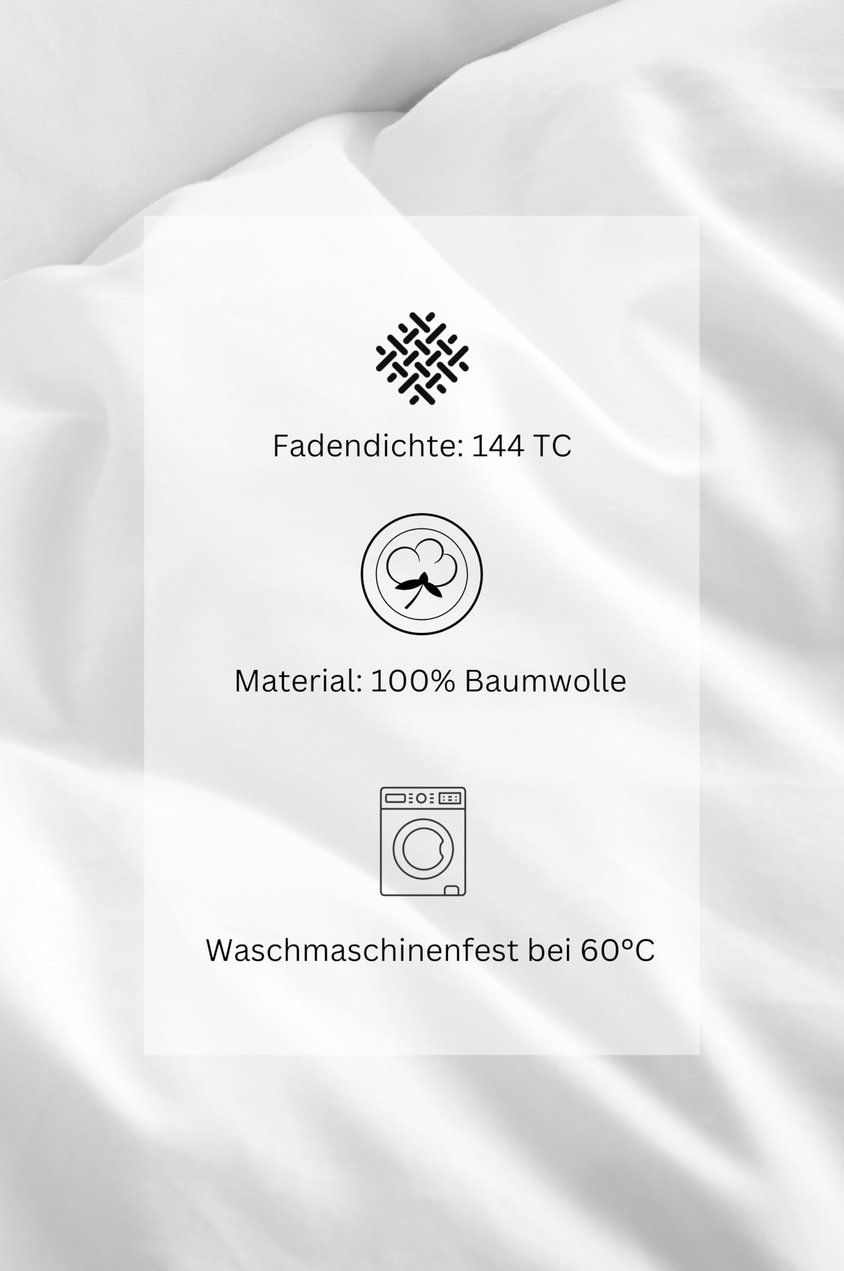 Jotex Zack Duvet Cover Organic Cotton GOTS Certified Duvet Cover - White, 155 x 220 cm - Image 4