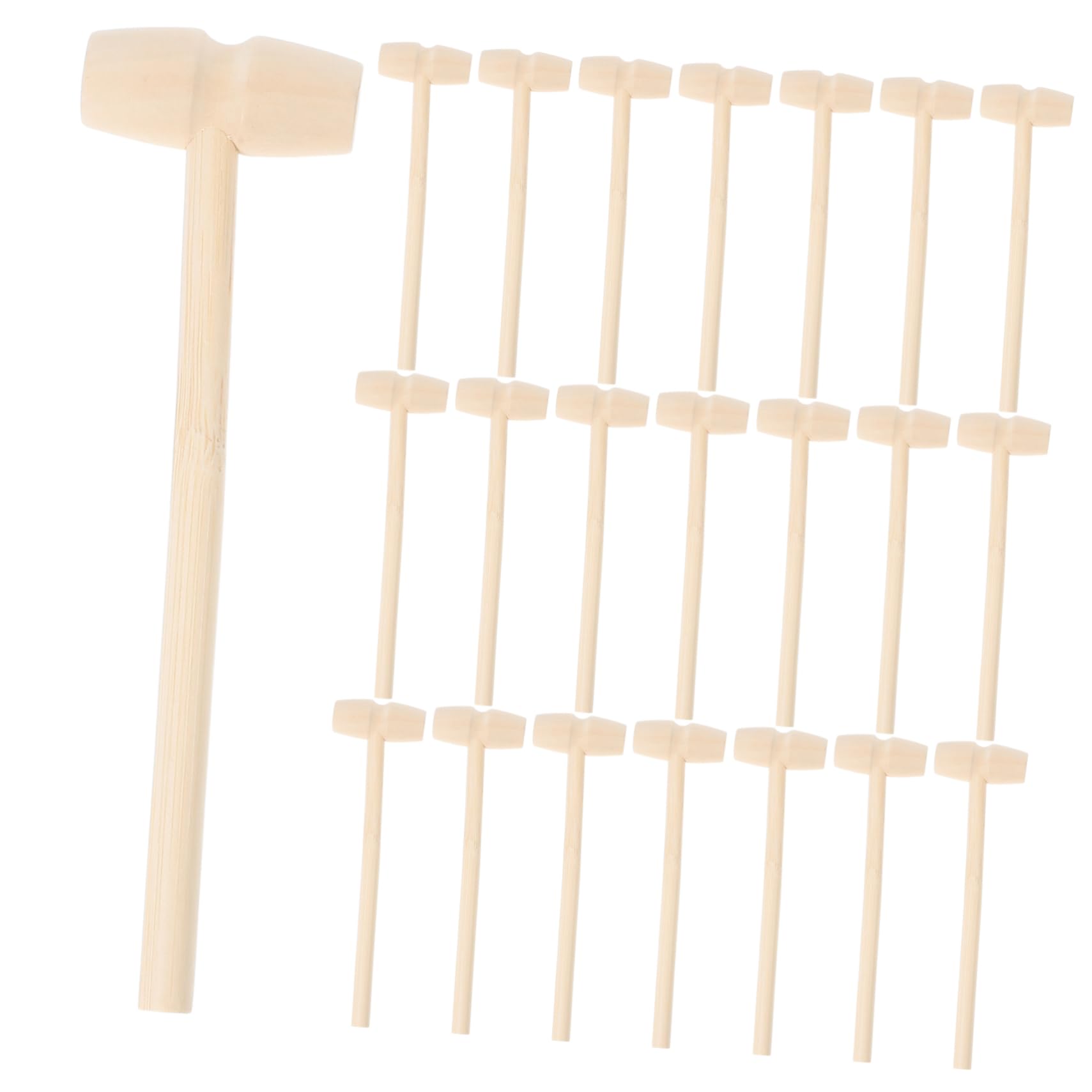 Hohopeti 50Pcs Mini Wooden Mallet Safe Ergonomic Hammer for Creative Educational Play Enhances Fine Motor Skills Imagination