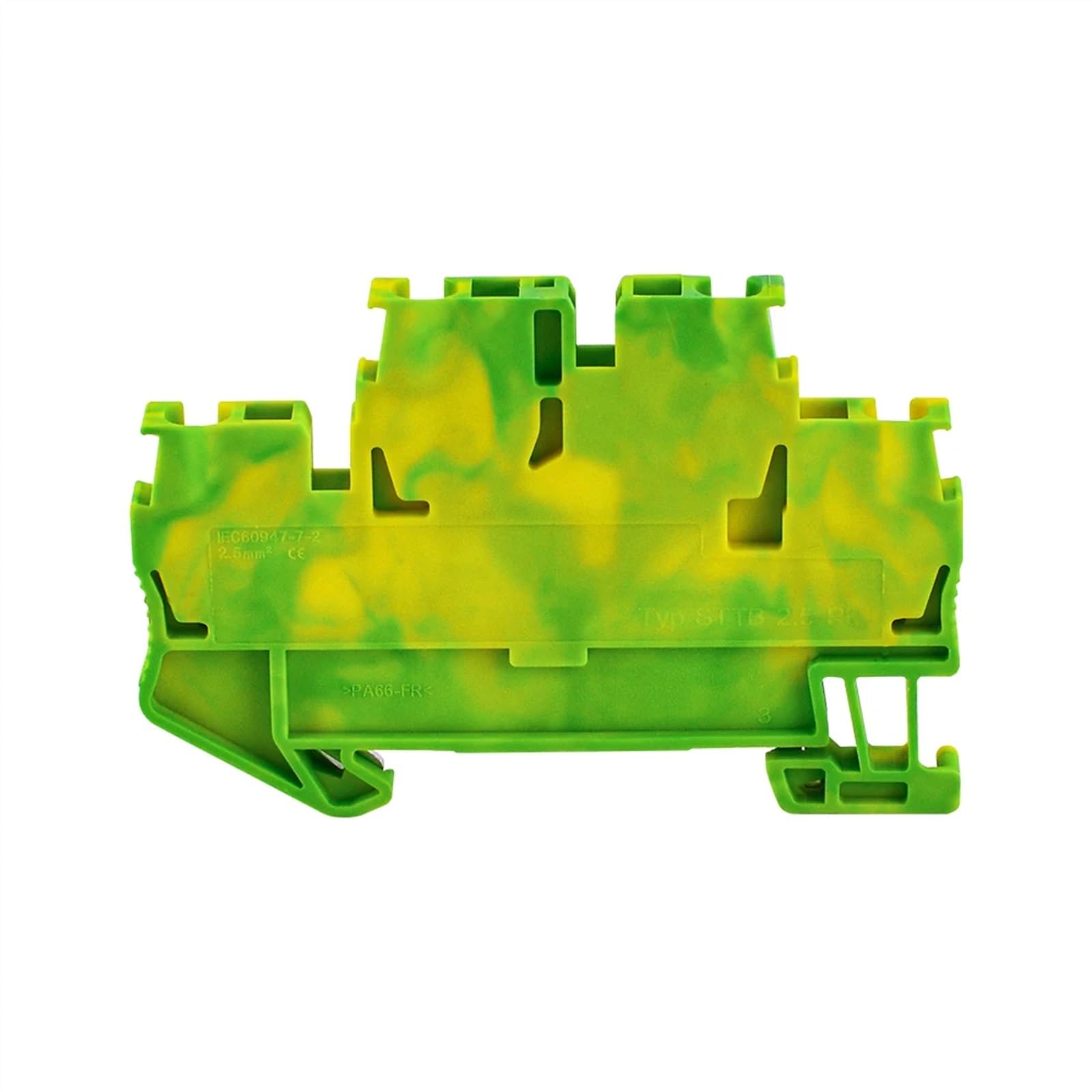 10PCS STTB-2.5-PE Screwless Ground Din Rail Terminal Block Connector Double Layer Pull Type Spring Ground Terminal Blocks