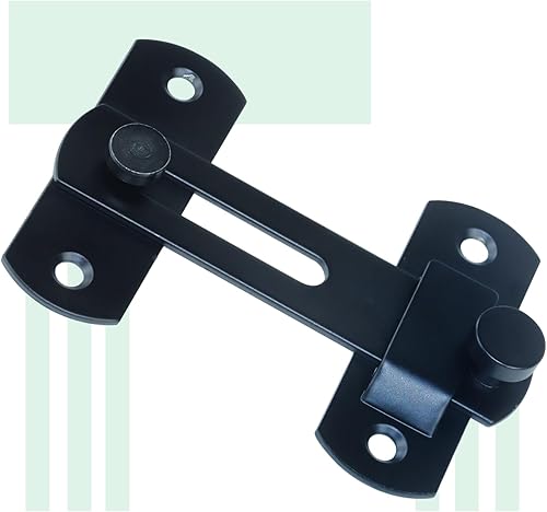 Miniatura 9 de Paquete de 2 cerraduras de puerta corrediza de granero de 180 grados, cerradura de acero inoxidable resistente para puerta corrediza de granero,