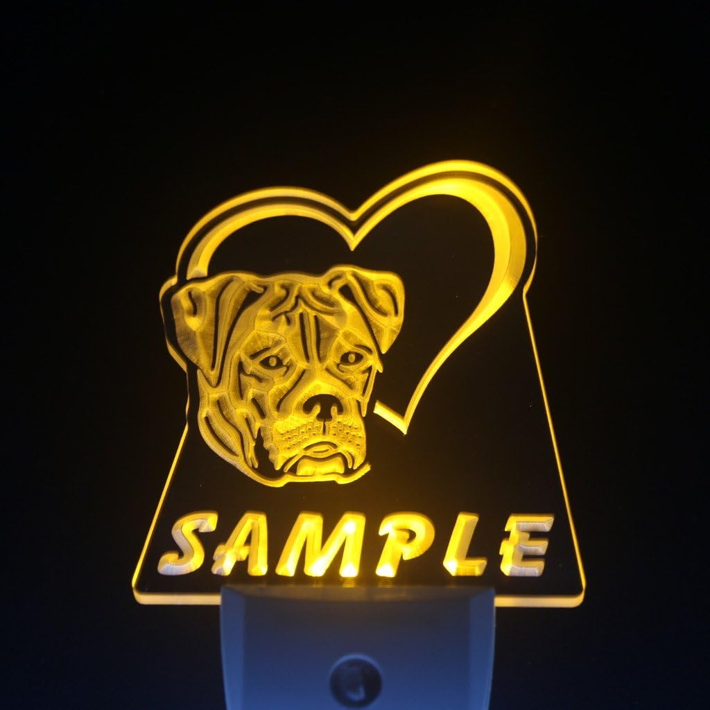 ADVPRO wsvb-tm Name Personalized Custom American Bulldog Dog House Home Day/Night Sensor LED Sign