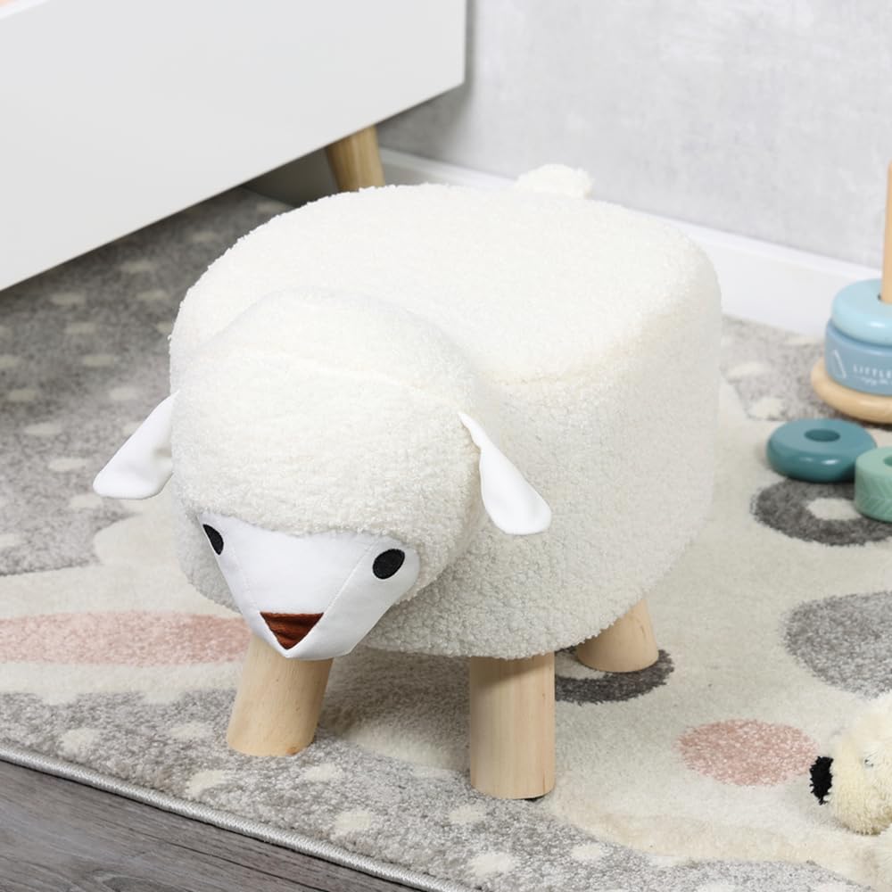 Kesper - Pouf design pecora - ca. 47 × 25 × 25 cm - legno di pino FSC - poliestere - fino a 50 kg - montato - 17450