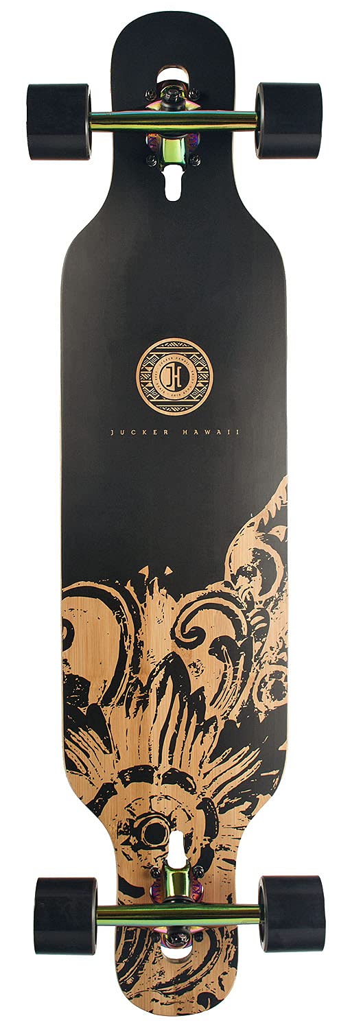 JUCKER HAWAII Longboards - Longboard HOKU en 2 Niveles de flexión - Todos los diseños y Acabados - construcción de Fibra de Vidrio con bambú y Arce Canadiense