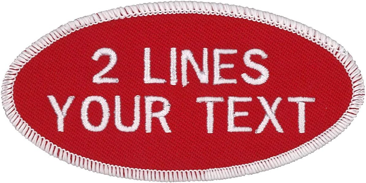 2 Line Oval Patch UniformWork ShirtCustom Embroidery Red