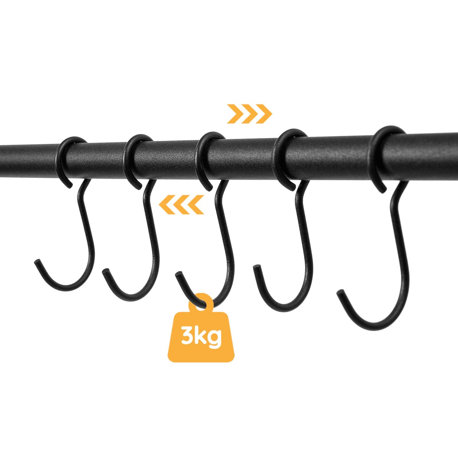 HOOBRO Étagère Échelle, Porte-Serviettes, avec 5 Amovibles Crochets, 58 x 177 cm, Gain de Place, Stable, pour Bain, Salon, Chambre, Bureau, Style Industriel, Montage Facile, Noir EBK62CJ01