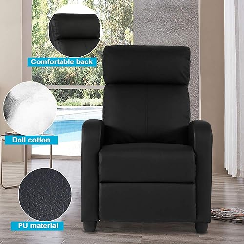 Miniatura 17 de Silla reclinable para adultos, sillón reclinable de masaje, silla ergonómica con control remoto, silla reclinable para juegos, silla de lectura