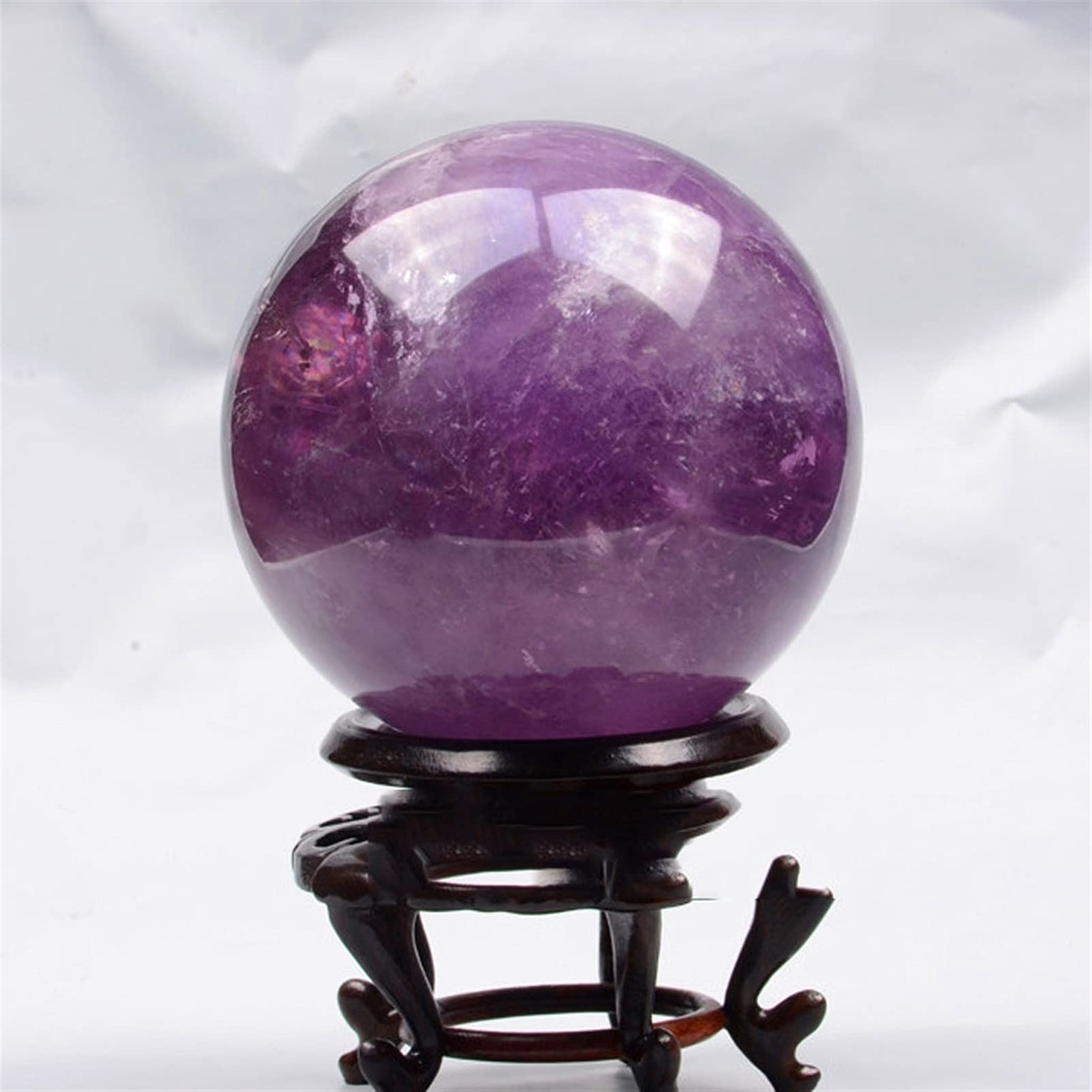 Bola de Cristal (en la Magia Occidental) Adornos de Bola de Cristal púrpura Feng Shui Divinación Cristal Ball Lucky Home Oficina ADNELES Bola de Cristal(A6.5cm/2.55in)