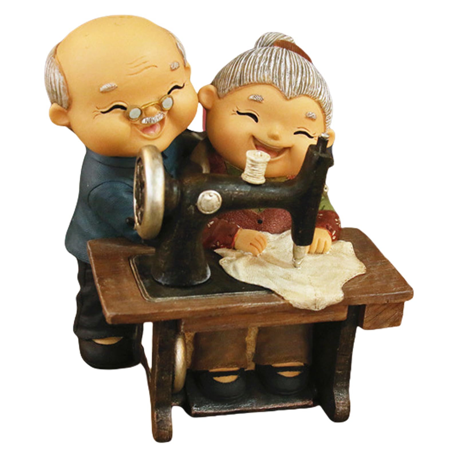 oringnat Romantics Resins Loving Elderly Couple Figurine Statue Ornament for Home Decors and Wedding Valentines