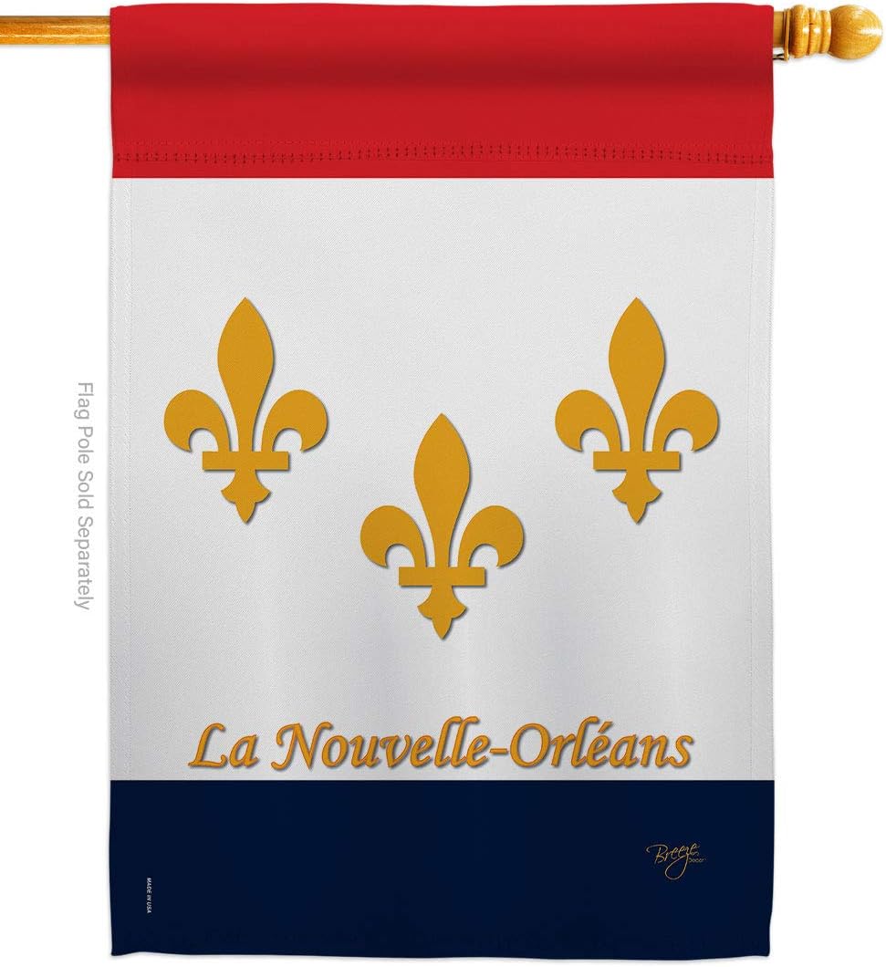 New Orleans House Flag Americana States USA American Territories Republic Country Particular Area Small Decorative Gift Yard Banner Made In 28 X 40