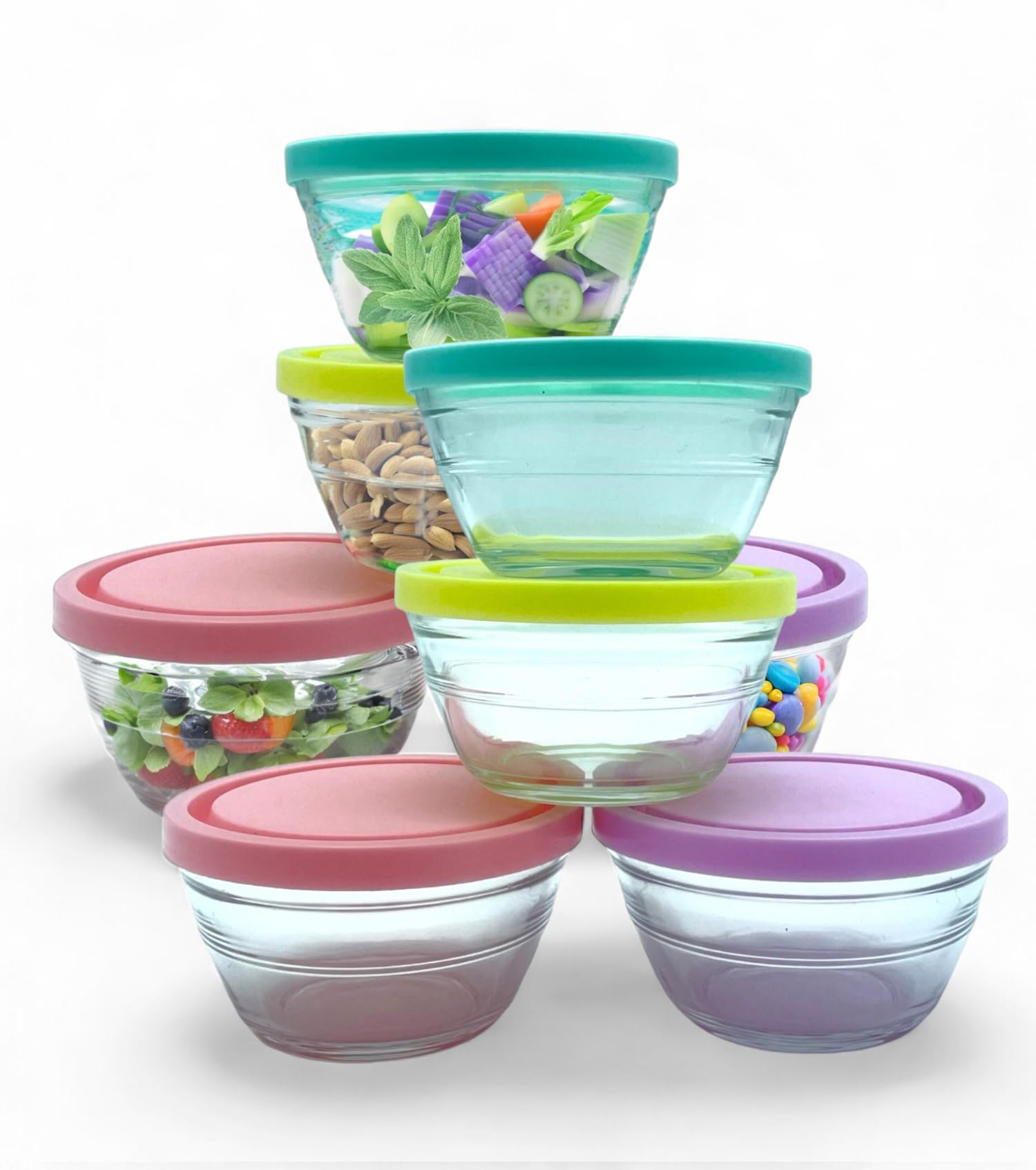 Lot De 2 Grands Bols En Verre Vienberg 950 Ml - 17 Cm, Saladier Forme Ondulée, Sans Plomb Fabriqué En UE