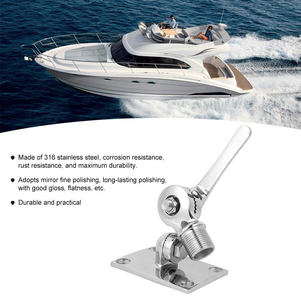 Support de Base réglable pour antenne VHF Marine 38 mm/1,50 Pouce pour Bateaux - Acier Inoxydable