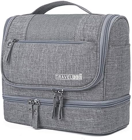 Hanging Travel Toiletry Bag for Women & Men Hygiene Bag Portable Waterproof Bathroom and Shower Organizer Kit for Toiletries Cosmetics Makeup Brushes Wet Towels