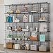 KOUSI Storage Cubes Wire Grid Modular Metal Cubbies Organizer Bookcases and Book Shelves Origami MultiFuncation Shelving Unit, Capacious & Customizable, Black, 25 Cubes
