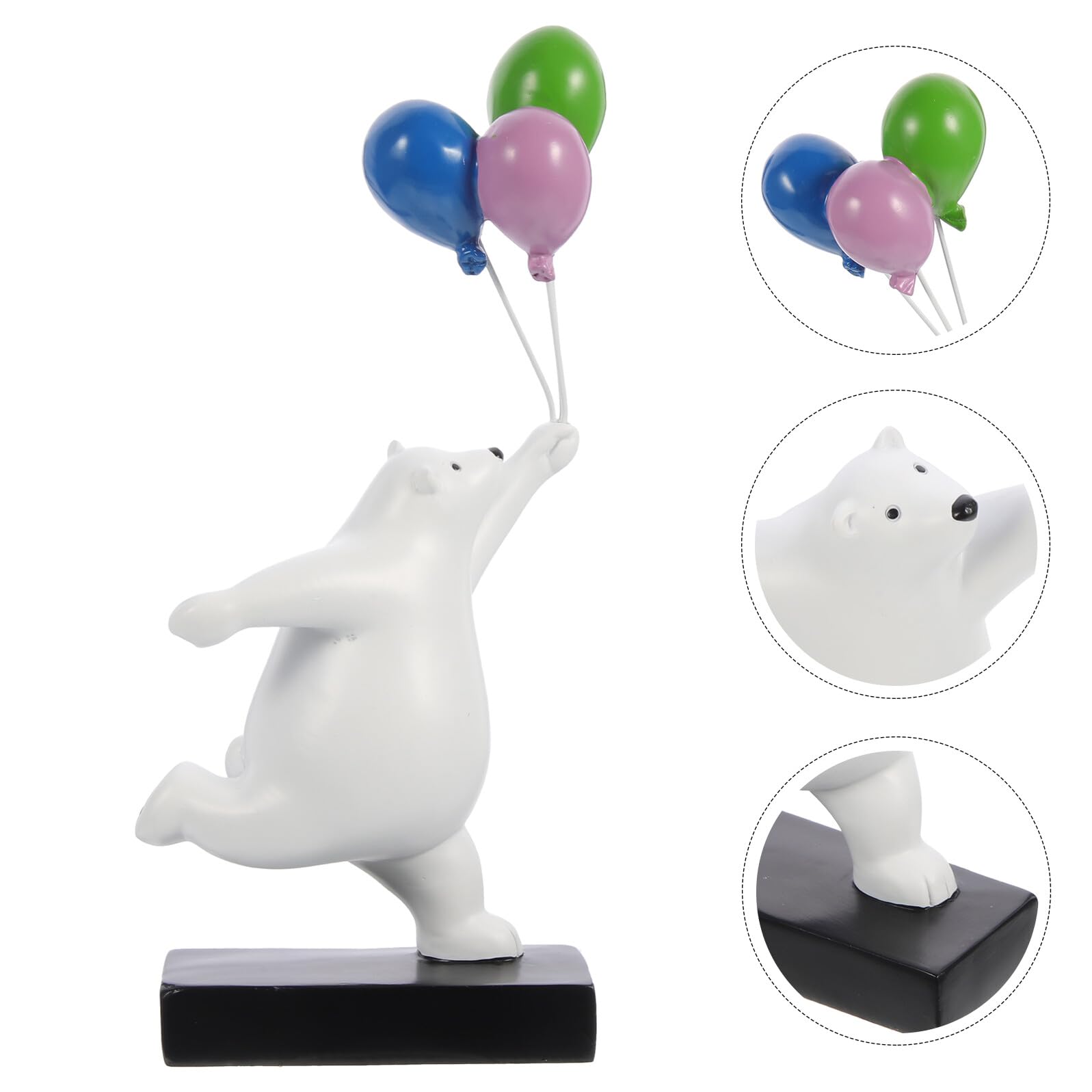 Toyvian Scultura da Tavolo Orso in Resina Palloncino Blu, Decorazione Vivace per Casa e Giardino, Ornamento Artistico Artigianale per Soggiorno e Ufficio