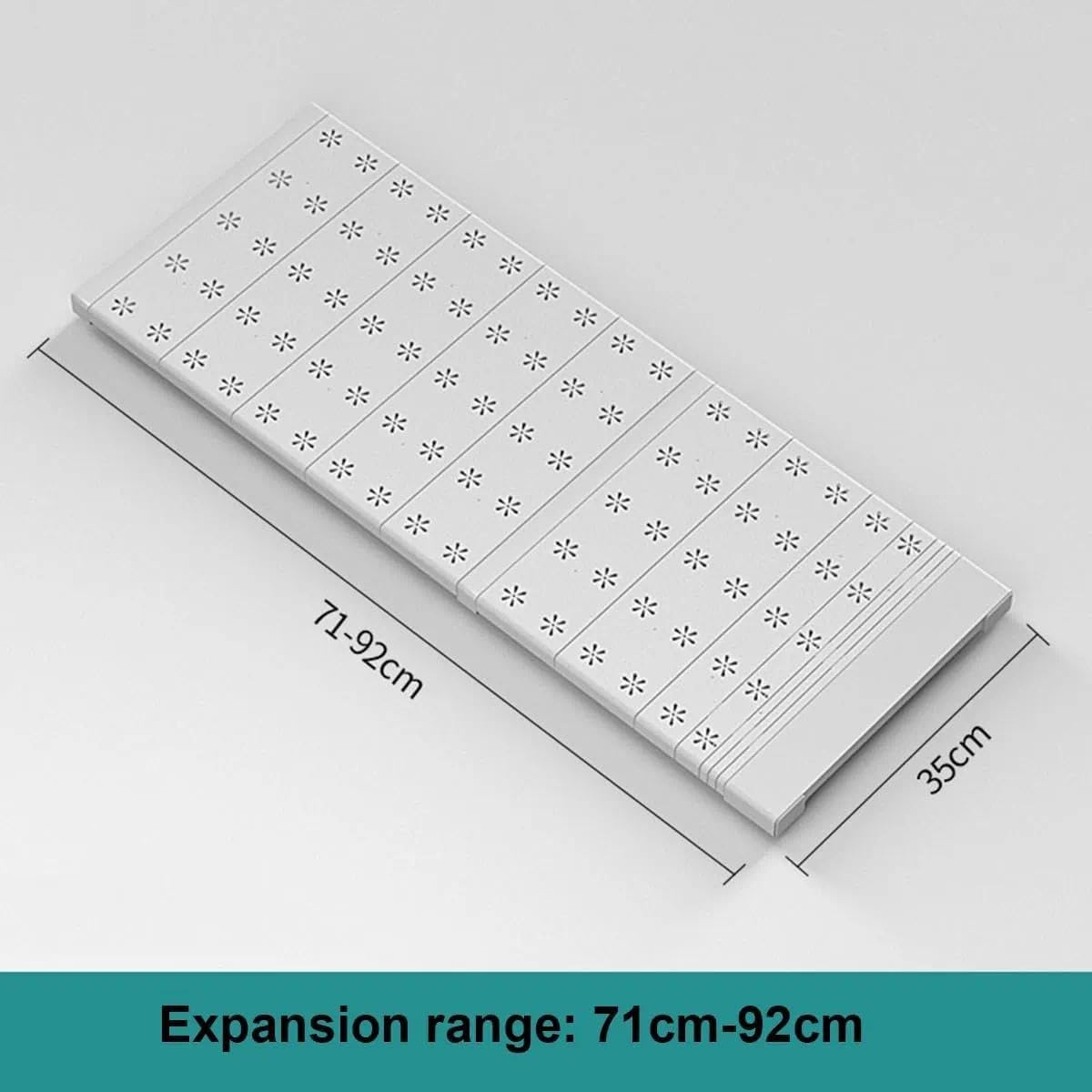 Separadores de armario extensibles ajustables, estantes telescópicos de acero al carbono, ahorro de espacio para armario, cocina, baño (ancho 35 cm, largo 71-92 cm)