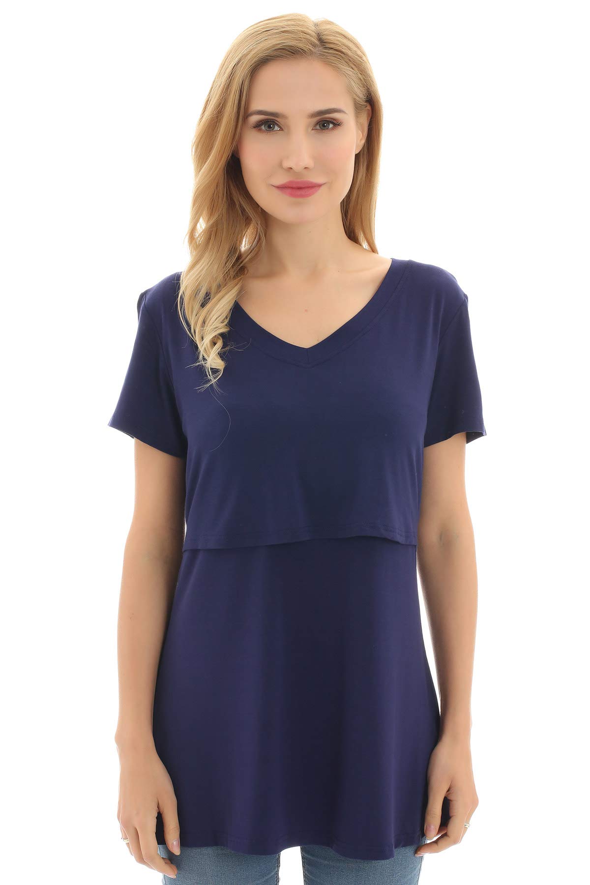 Confezione da 3 magliette da donna con scollo a V per allattamento al seno