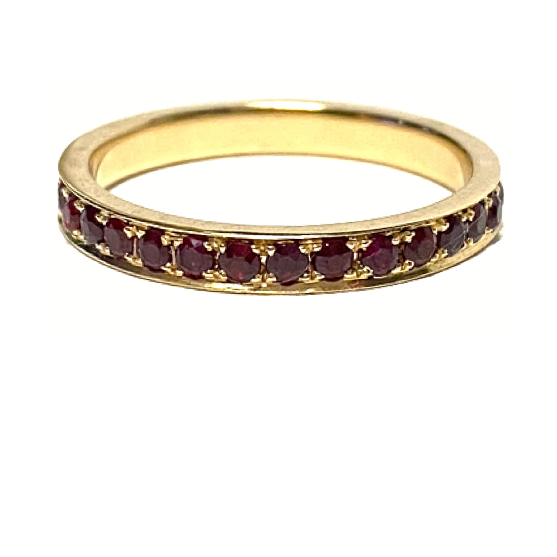 Ring 750/- Gold Rubin 1,21ct Memoryring umlaufend Bandring #60