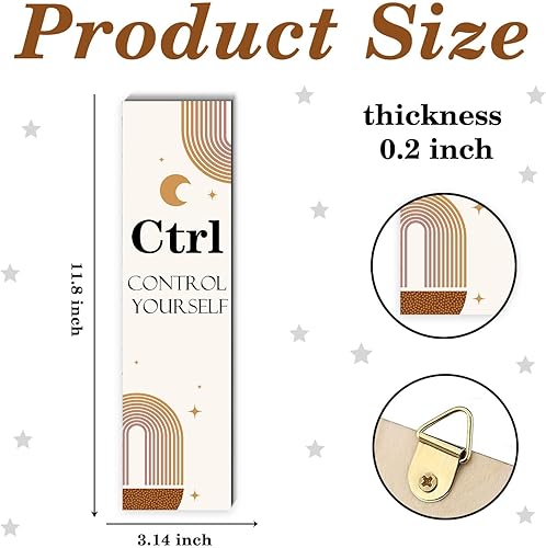 Miniatura 2 de 3 piezas de accesorios inspiradores de oficina para mujer, diseño simple y moderno, decoración colgante de madera, letreros divertidos con citas de