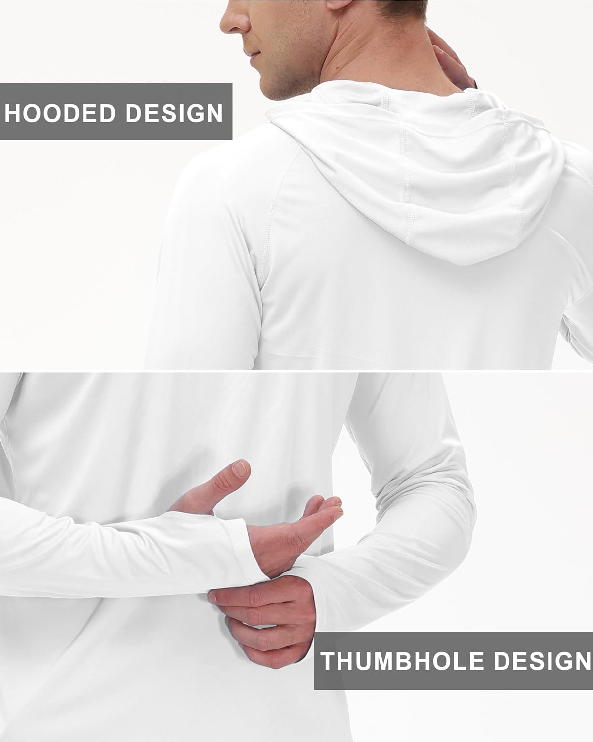 Roadbox Mens UPF 50+ Long Sleeve, Sun Hoodie Fishing Shirts for Men, UV Protection Hooded for Hiking Running Workout - Image 5