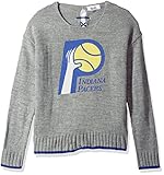 NBA Indiana Pacers Adult Women All Laced Up Sweater, Medium, Heather Grey