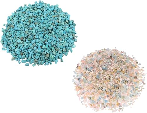 Miniatura 1 de Rockcloud Juego de 2 piedras de cristal aplastado de 1 libra, cuarzo irregular para hacer joyas, decoración de interiores y exteriores, paquete de 2