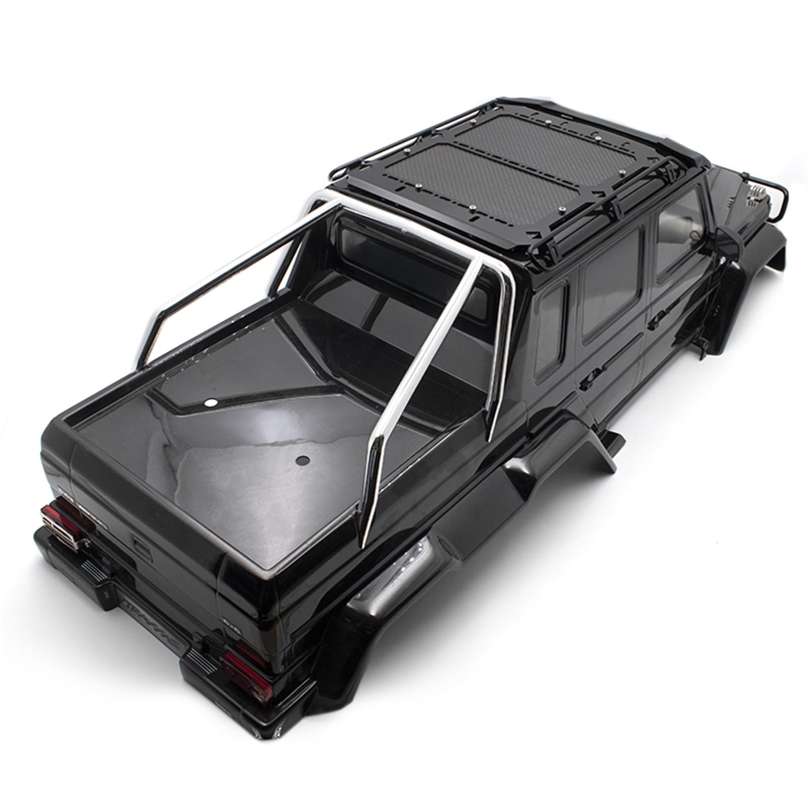 Metalowy bagażnik dachowy wyścigowy z panelem z włókna węglowego 184x168mm Ulepszenia części RC Crawler Car, do dachu Traxxas, TRX6 G63 TRX4 G500 Bagażnik dachowy
