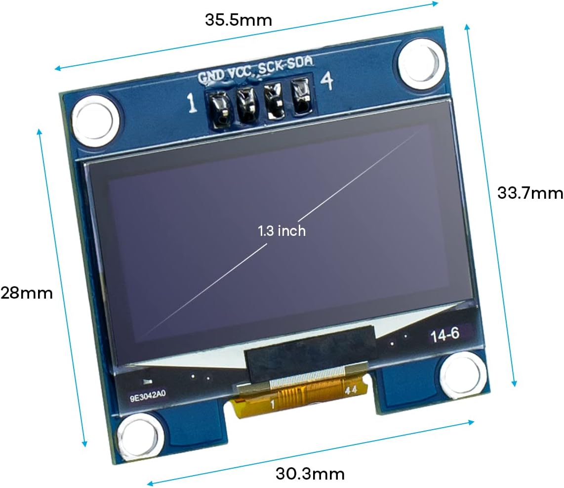 Display OLED I2C 0.91" - 5 Pezzi, Blu, Compatibile Con Arduino E Raspberry - Foto 2