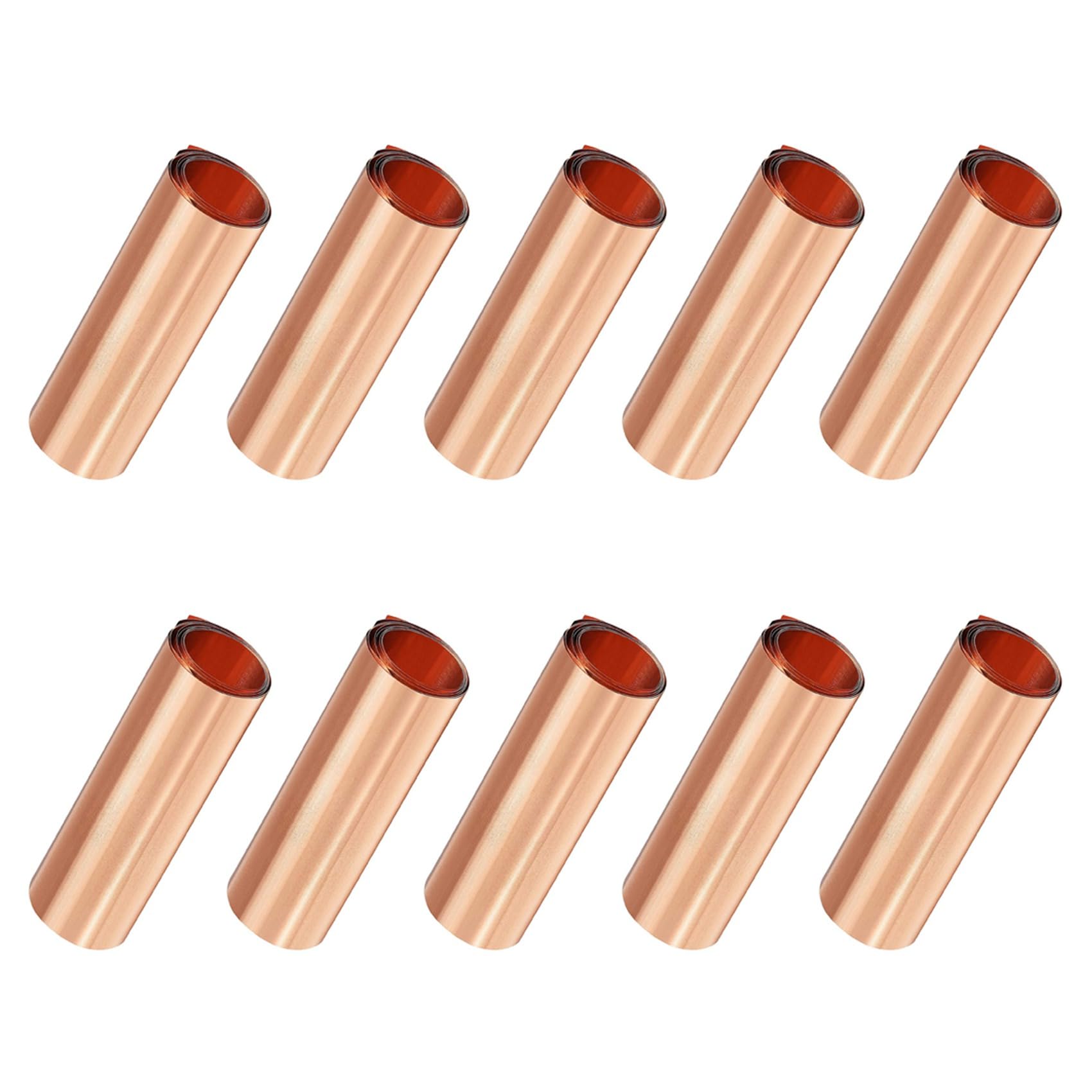 Jnchdghwa As Shown 10X Copper Sheet Roll, Metal Foil Plate 1000Mm X 100Mm X 0.01Mm