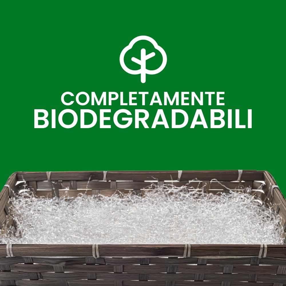 IMBALLAGGI 2000-15Kg Trucioli Trasparenti in Polipropilene Bio, Paglia per Cesti Natalizi, Regali di Natale e Confezione Regalo, Riempimento Imballaggio per Spedizioni Pacchi, Paglietta per Scatole