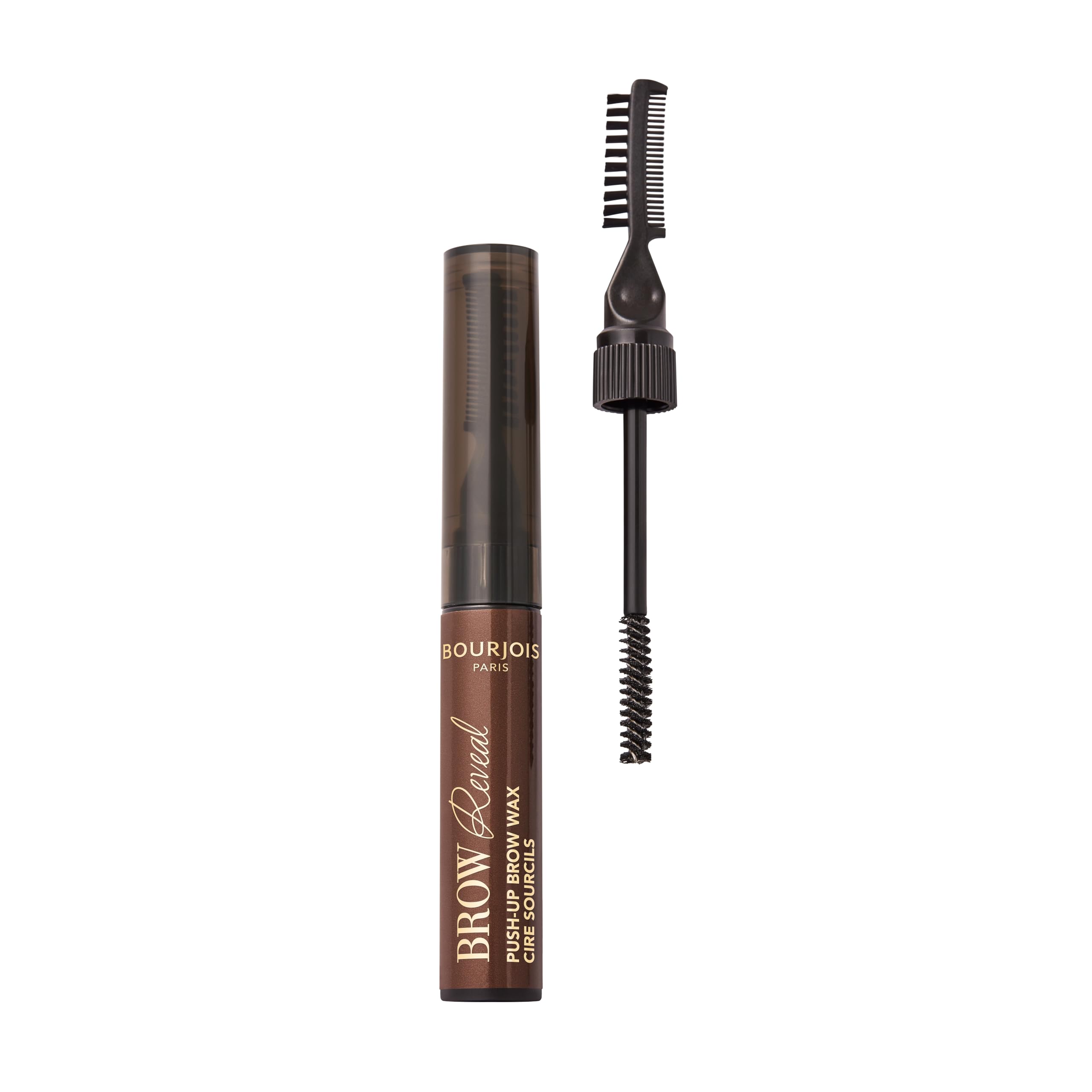 BourjoisBrow Reveal Push-Up Wax, 03 Medium Brown, Strong-Hold Styling Wax, Fuller-Looking & Lifted Brows, Water-Resistant, Non-Stiff Formula, 3-in-1 Lamination Effect, 24H Hold, 6ml