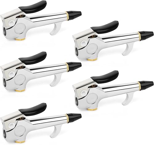 MEANLIN MEASURE Pistola de soplado tipo palanca con boquilla de seguridad de punta de goma 1/4 '' resistente para compresor de aire hogar garaje