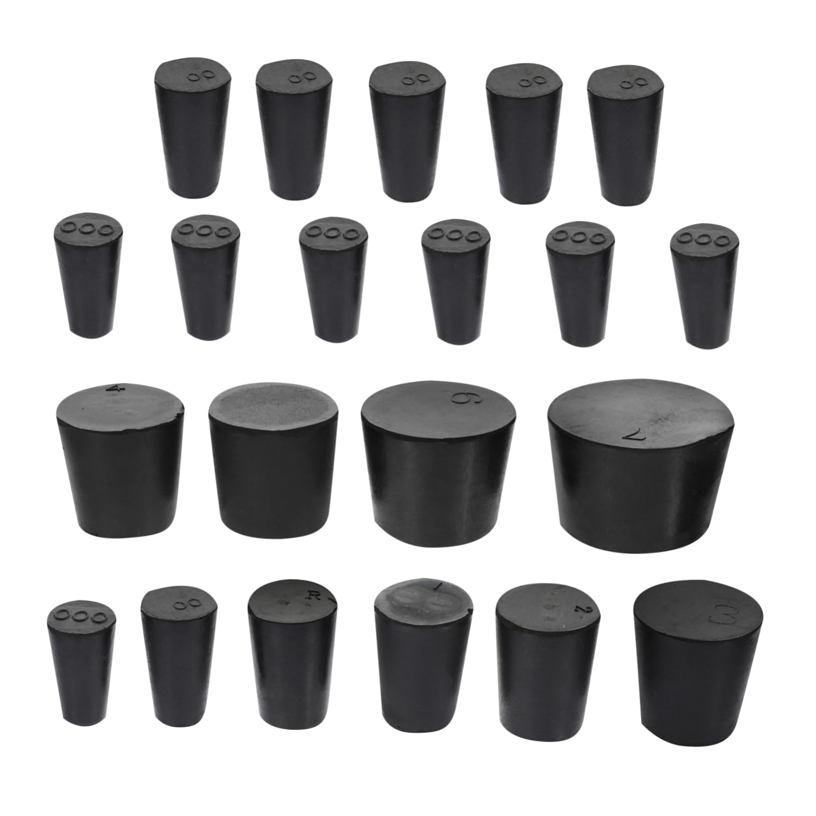 Gatuida 135 Piezas tapón de goma sólida tapones de caucho tapón de caucho enchufar tapones de goma para equipos de laboratorio tapón de tapón solo agujero Enchufes Componente