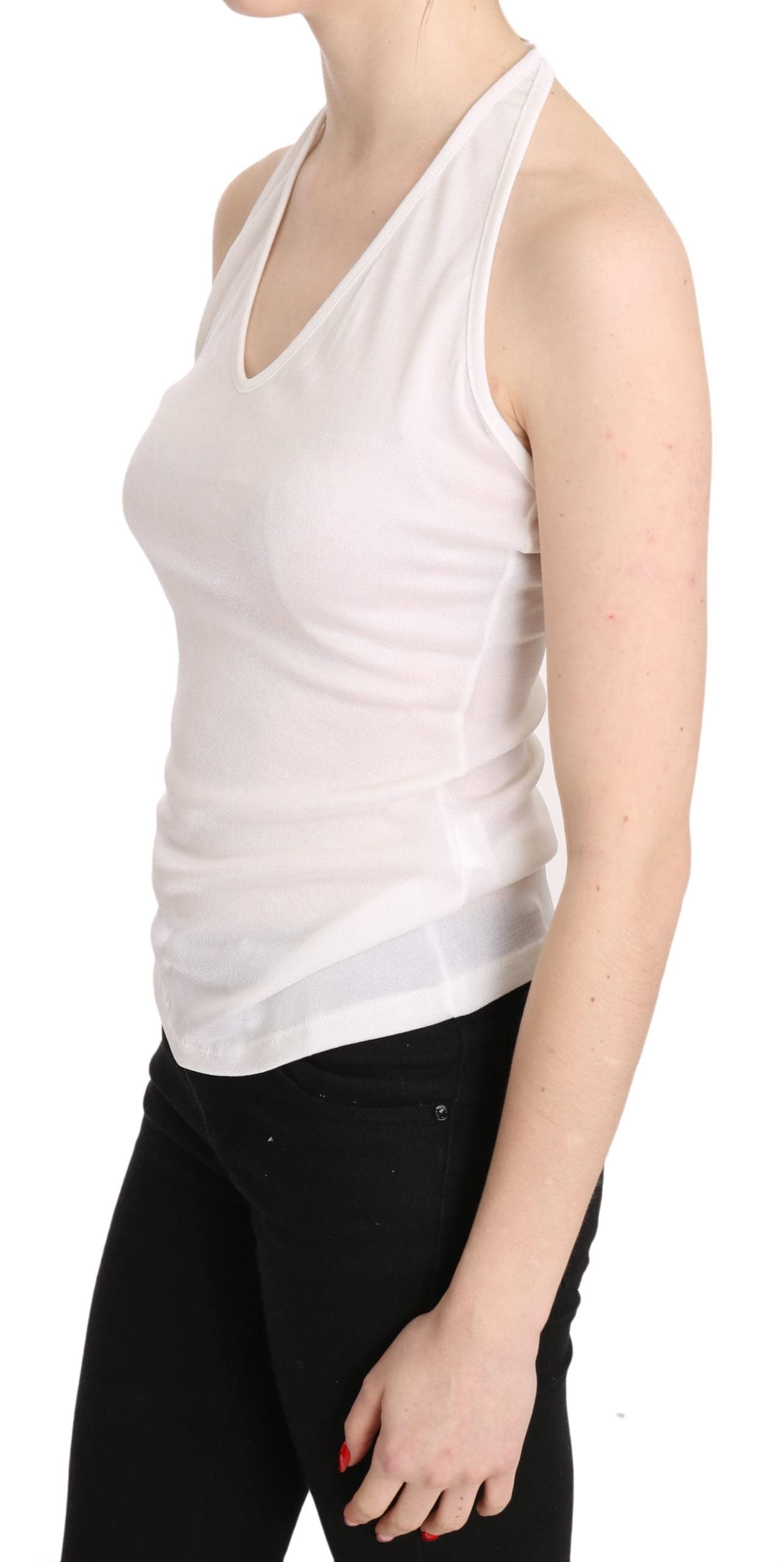 GF Ferre Elegante camiseta sin mangas para mujer, color blanco