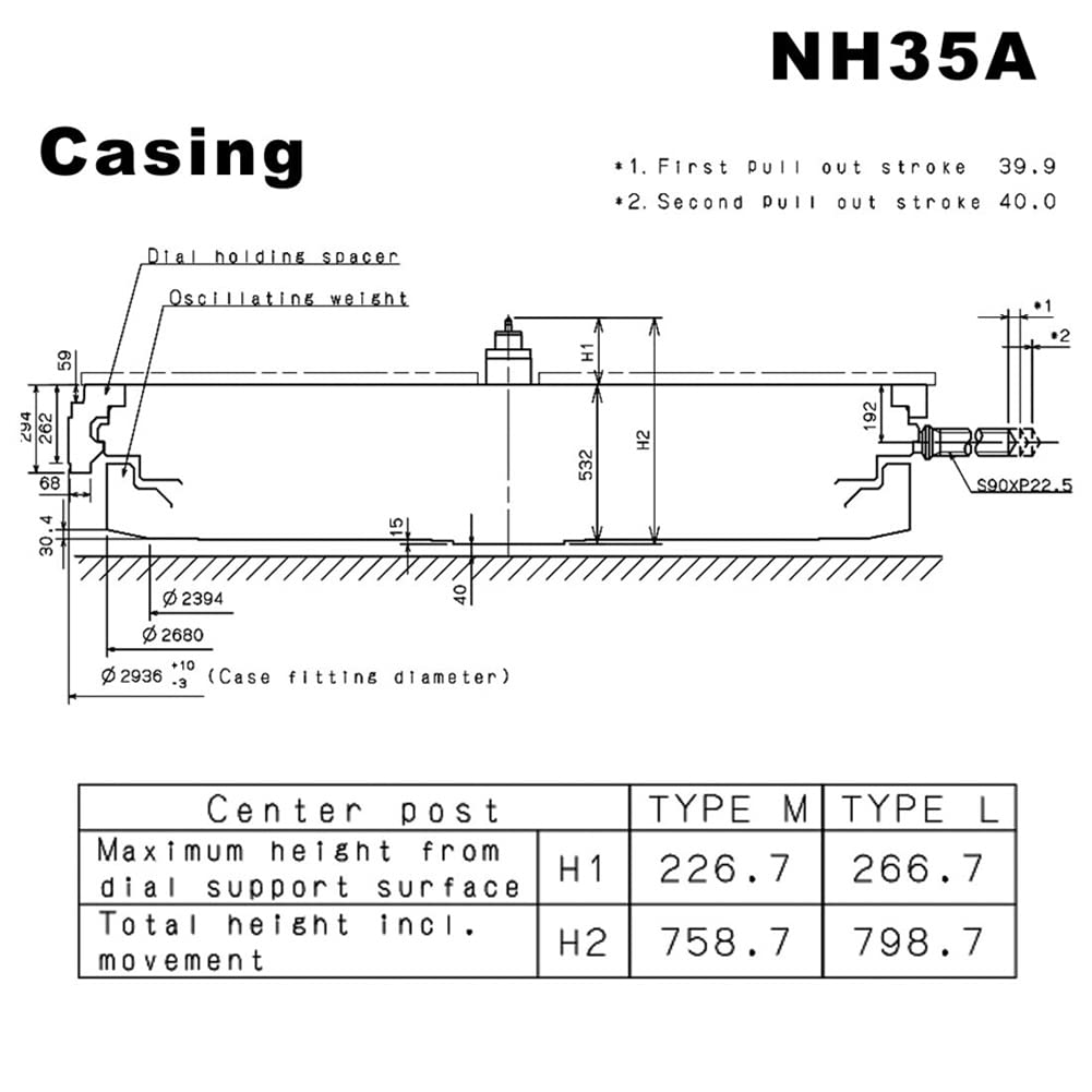 Mechanizm NH35/NH35A + uchwyt mechanizmu + części zegarka igłowego wysoka dokładność automatyczny mechaniczny mechanizm zegarka, Srebrny