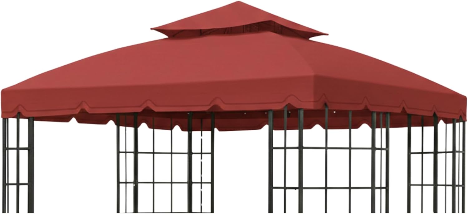 Garden Winds Reinforced RipLock 350 Replacement Canopy Top Cover Compatible with Bay Window 10' x 12' Gazebo Models L-GZ120PST-2, L-GZ120PST-2D - Cinnabar