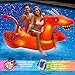 Aqua Splash Oversized 8 Foot, LED Inflatable Dragon Pool Floatie, 4 Mode 16-Color LED Light-Up, Ride On Pool Float, Fun Party Float, Orange