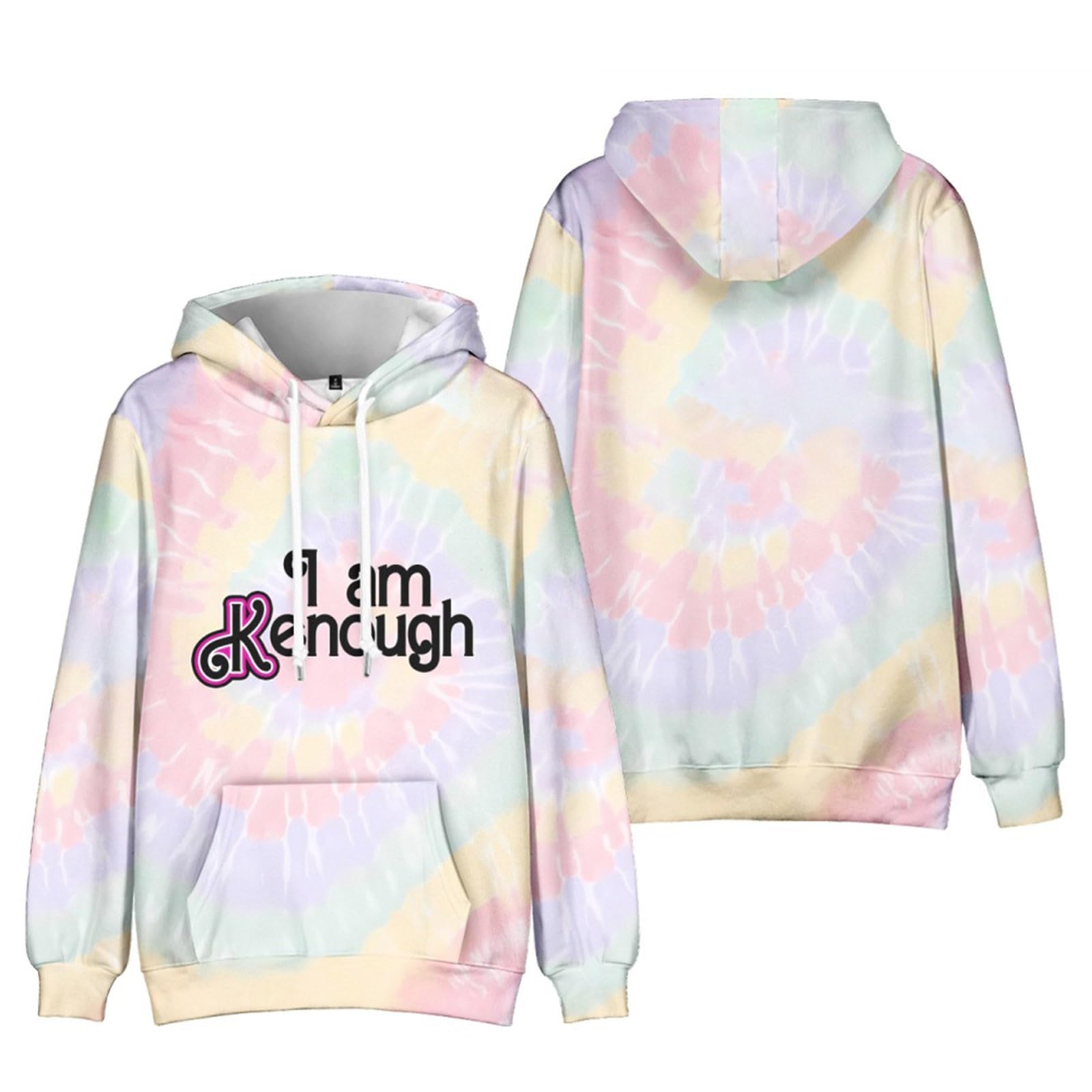 BOSSETYI am Kenough Hoodies for Women | I am enough Womens Long Sleeve Sweatshirts and Hoodie | Unisex Color Block Pullover
